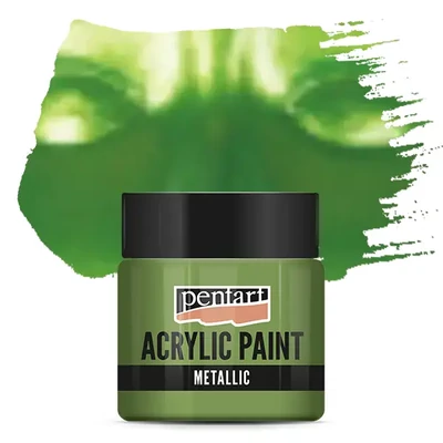 Vopsea acrilică metalizată Pentart, 50 ml - verde