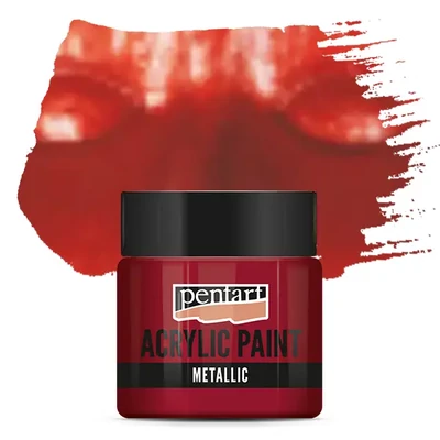 Vopsea acrilică metalizată Pentart, 50 ml - visiniu