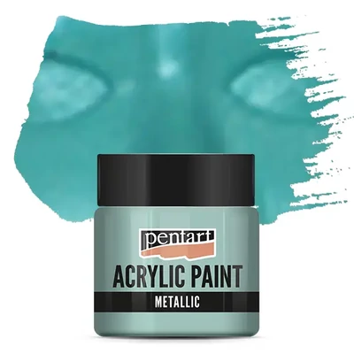 Vopsea acrilică metalizată Pentart, 50 ml - turcoaz