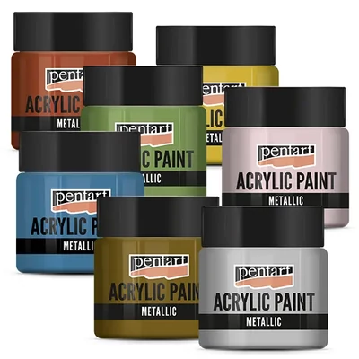 Vopsea acrilică metalizată Pentart, 50 ml – în diverse culori