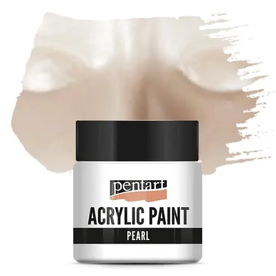 Vopsea acrilică Pentart cu efect de sidef, 50 ml – alb