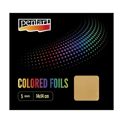 Folie decorativă Pentart, 14 × 14 cm, 5 buc. – aur baroc