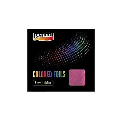 Folie decorativă Pentart, 9x9 cm, 5 buc. – roz