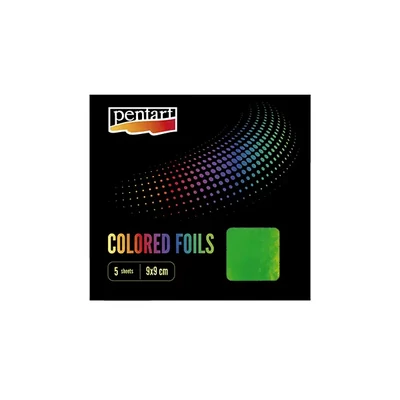 Folie decorativă Pentart, 9x9 cm, 5 buc. – verde