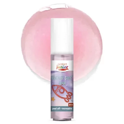 Pentart Junior Window Paint – vopsea sub formă de autocolant detașabil pentru geamuri, 20 ml – roz