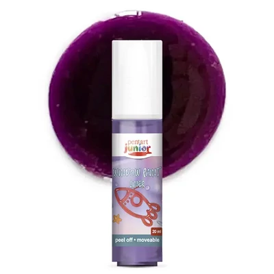 Pentart Junior Window Paint – vopsea sub formă de autocolant detașabil pentru geamuri, 20 ml – violet