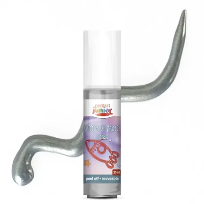 Pentart Junior Window Paint – vopsea pentru autocolante de sticlă detașabile, 20 ml – plumb