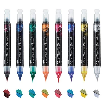 Pentel Dual Metallic Brush marker pensulă  - culori diverse