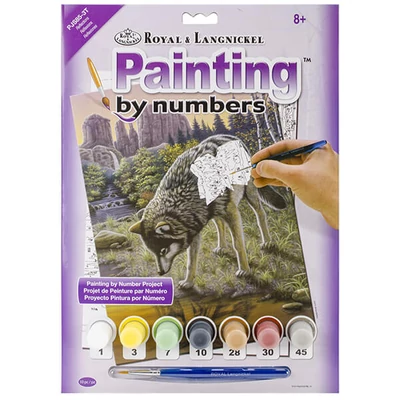Set de colorat după numere, culori acrilice+pensulă, 22x30 cm - Imagine in oglinda