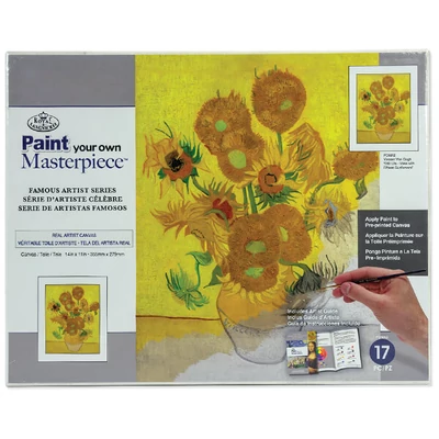 Set de colorat, Capodopere celebre, 28x35,5 cm - Floarea soarelui, Van Gogh