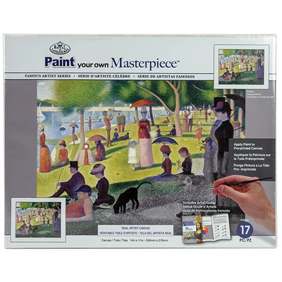 Set de colorat, Capodopere celebre, 28x35,5 cm - Duminica dupa-amiaza, Georges Seurat