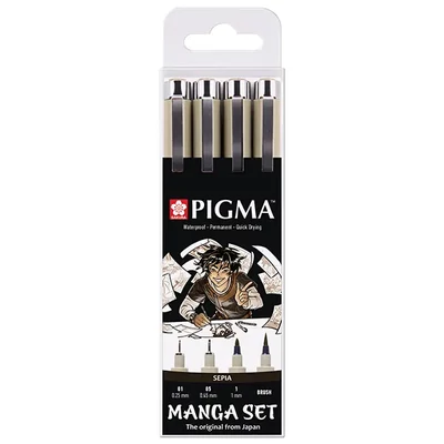 Sakura Pigma set desen  - 4 buc, Manga set, sepia