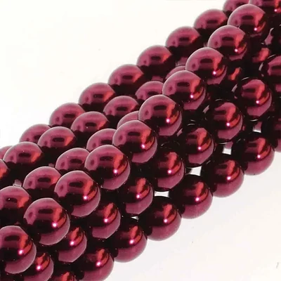 Colier ceh din mărgele de sticlă Tekla, 4 mm, 120 buc - Burgundy
