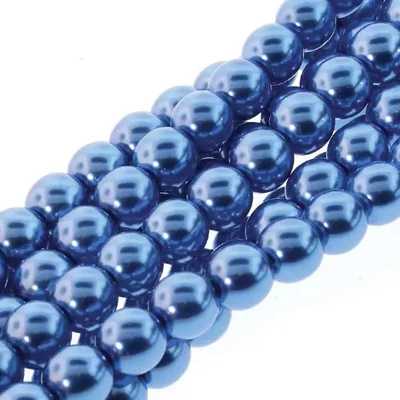 Colier ceh din mărgele de sticlă Tekla, 4 mm, 120 buc - Persian Blue