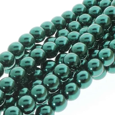 Colier ceh din mărgele de sticlă Tekla, 4 mm, 120 buc - Deep Emerald