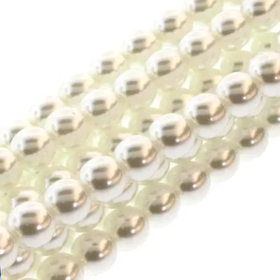 Colier ceh din mărgele de sticlă Tekla, 4 mm, 120 buc - White