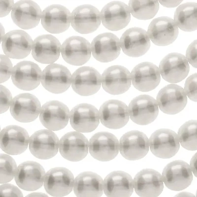 Colier ceh din mărgele de sticlă Tekla, 4 mm, 120 buc - Crystal Bridal White