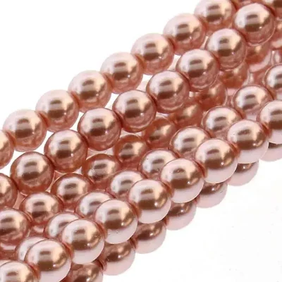 Colier ceh din mărgele de sticlă Tekla, 4 mm, 120 buc - Rose Creme