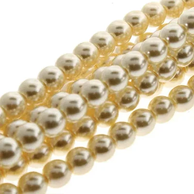 Colier ceh din mărgele de sticlă Tekla, 4 mm, 120 buc - Cream