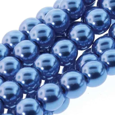 Colier ceh din mărgele de sticlă Tekla, 6 mm, 75 buc - Persian Blue