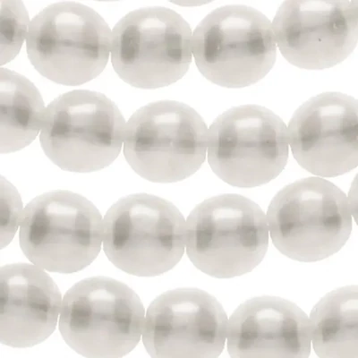Colier ceh din mărgele de sticlă Tekla, 6 mm, 75 buc - Crystal Bridal White