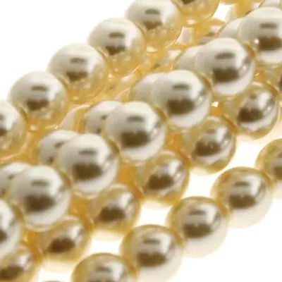 Colier ceh din mărgele de sticlă Tekla, 6 mm, 75 buc - Cream