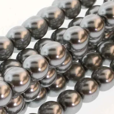 Colier ceh din mărgele de sticlă Tekla, 6 mm, 75 buc - Silver