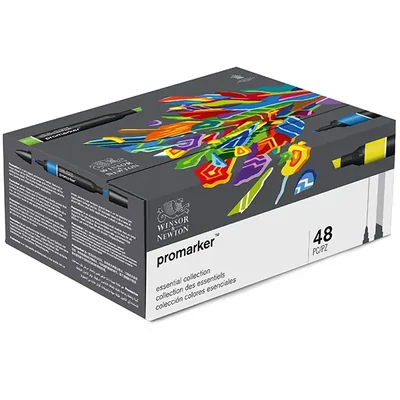 Set markere cu alcool cu două vârfuri ProMarker- 48 buc, Essential shades