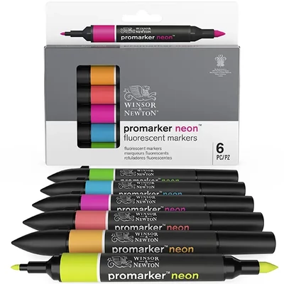 ProMarker Set markere cu două vârfuri- 6 buc, neon