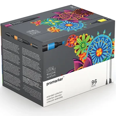 Set markere cu alcool cu două vârfuri ProMarker- 96 buc, superbig box set