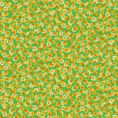 Tesatura patchwork - Makower - Hello Spring Daffodil Green 085/G