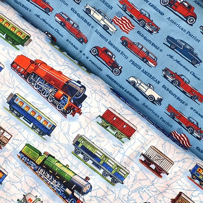 Material patchwork  - Robert Kaufman - All Aboard AKO-14089-195 bright