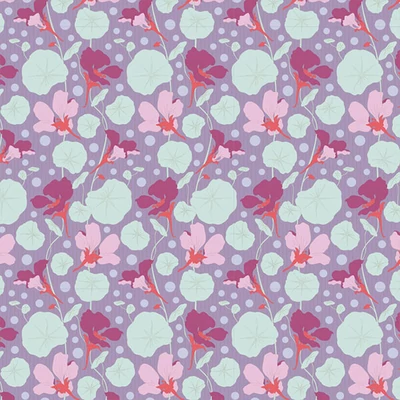 Material patchwork  - Tilda Gardenlife - Nasturtium Lavendel 100308