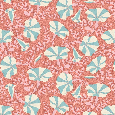 Material patchwork  - Tilda Gardenlife - Striped Petunia Coral 100309