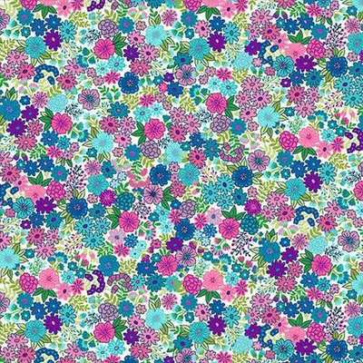 Tesatura patchwork - Makower - Tropica 148/Q Mini floral cream