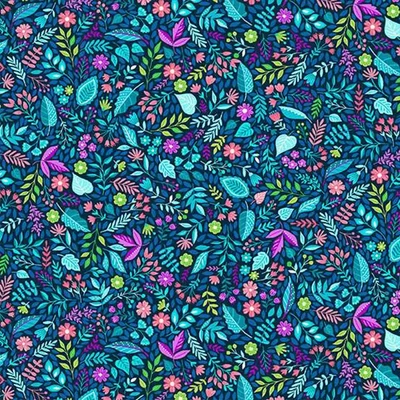 Tesatura patchwork - Makower - Tropica 150/B Foliage blue
