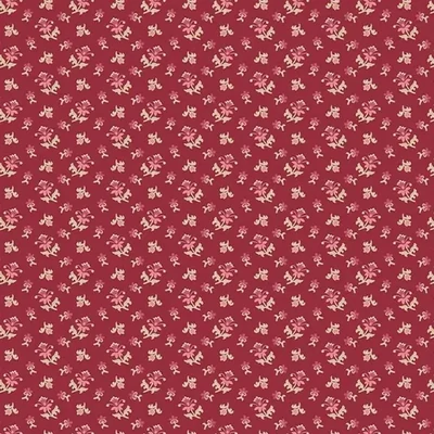 Material patchwork  - Makower - Wildflower Cottage 1593R Scatter crimson