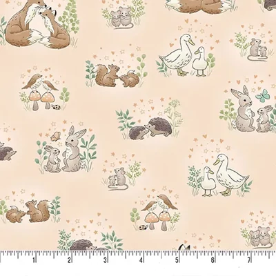 Material patchwork  - Makower - Little Ones 189/C Hugs coral