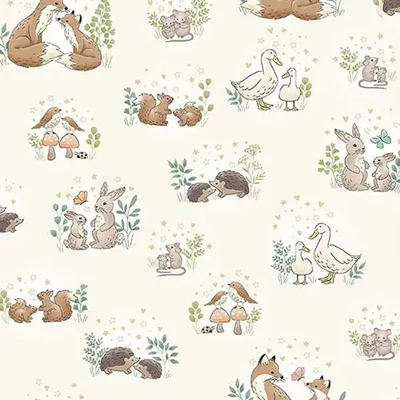 Material patchwork  - Makower - Little Ones 189/Q Hugs cream