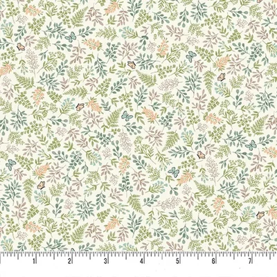 Material patchwork  - Makower - Little Ones 192/Q Foliage cream