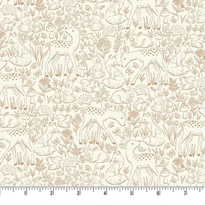 Material patchwork  - Makower - Little Ones 194/V Etched brown