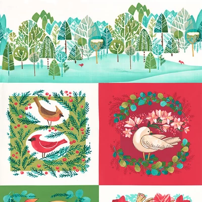 Material patchwork  - Moda - Winterly by Robin Pickens 48766-11 Panel, 60cm