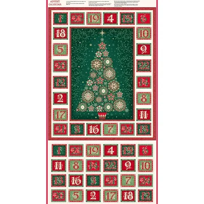 Tesatura patchwork - Makower - Good Tidings Advent 110/1, Panel, 60cm