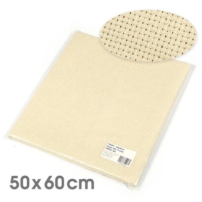 Kongré, Aida Pânză pentru broderie  cu punct în cruce, 14 count - ecru, 50x60 cm