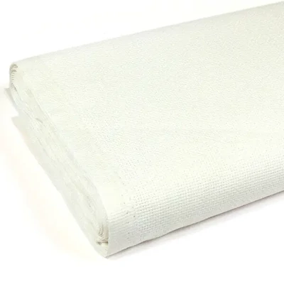 Kongré, Aida Pânză pentru broderie cu punct în cruce , 14 count, 150 cm lățime - alb, 10 cm