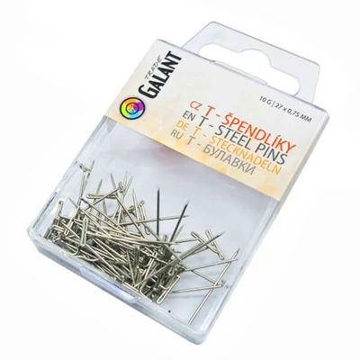 Set știfturi T, 0,75x27 mm, 10 g, în cutie de plastic