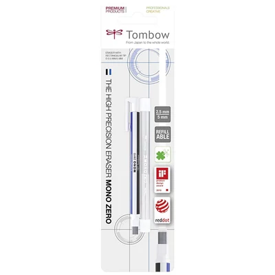 Radiere de precizie Tombow Mono Zero cu cartus dreptunghiular, reumplere