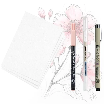 Set de desen Sakura Creative Kit - Cherry Blossom