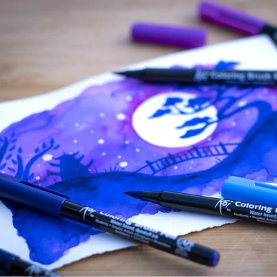 Sakura Koi Brush Pen marker tip pensulă  - 49, negru