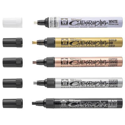Sakura Pen-Touch Calligrapher marker lac caligrafic, medium (5 mm) - culori diverse